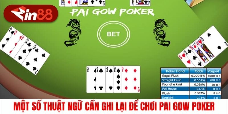 Một số thuật ngữ cần ghi lại để chơi Pai Gow Poker